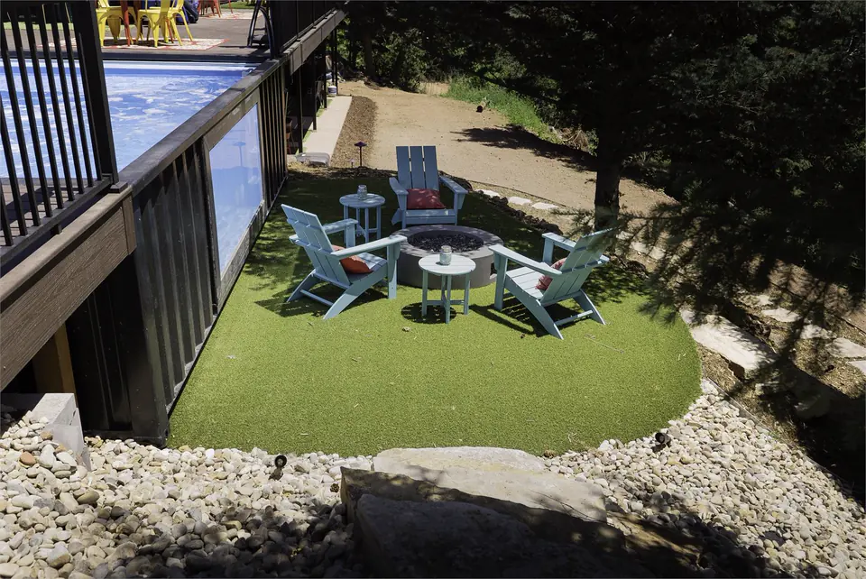 Fire-pit terrace below the deck