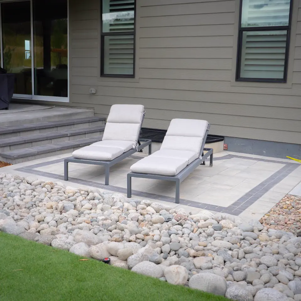 Lounge pad off the patio