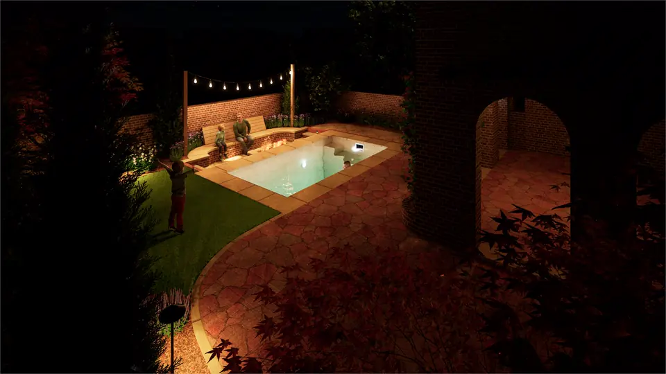 The same design rendered in the evening