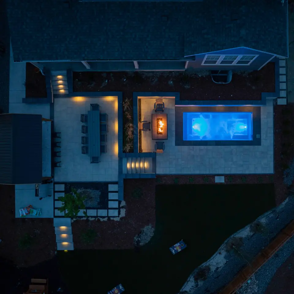 Twilight Oasis from above at night